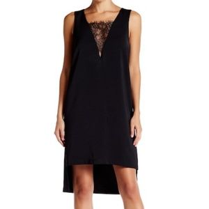 NWT Coverii Kira Midi Dress Shift V-neck XS Black